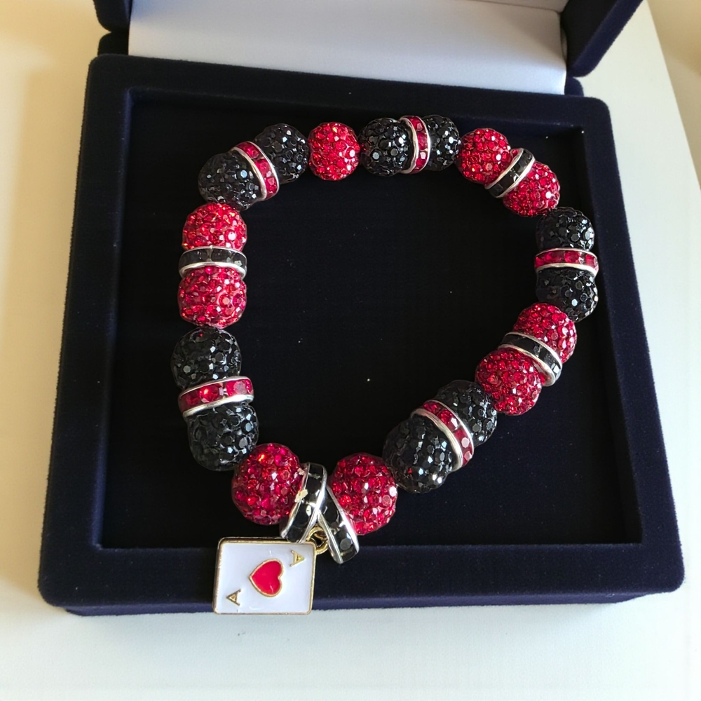 Red and Black Ace Of Hearts Bracelet